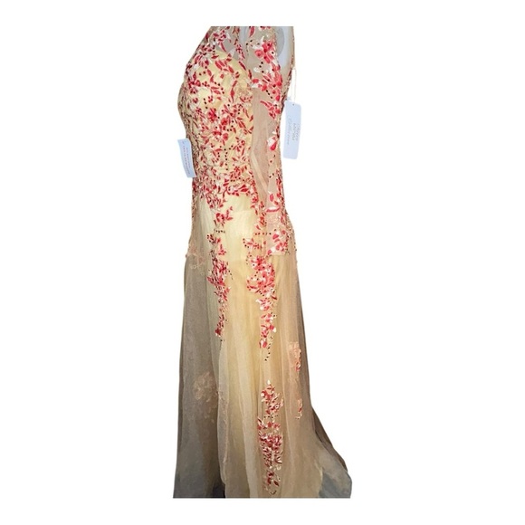 MEIER Women’s Illusion Long Sleeve Embroidery Prom/Formal Dress – Size 8 NWT - Picture 8 of 16